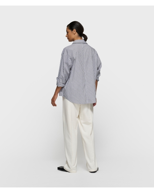 10 Days shirt stripes 3009 white/charcoal