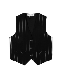 10 Days gilet pinstripe 1012 black