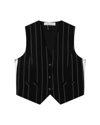 10 Days gilet pinstripe 1012 black
