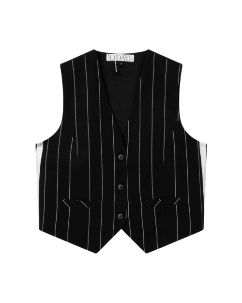 10 Days gilet pinstripe 1012 black
