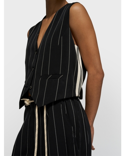 10 Days gilet pinstripe 1012 black