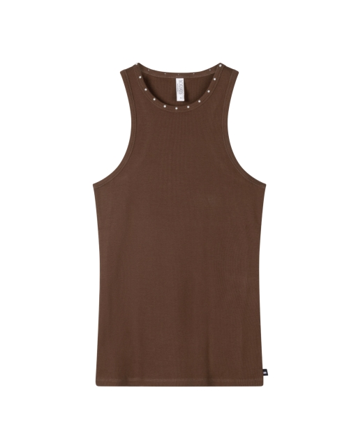 10 Days tank top pearls 1322 dark truffle