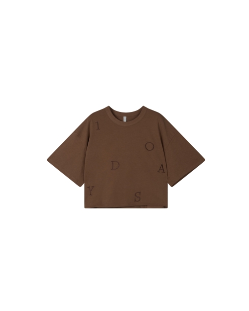 10 Days thick cotton tee 10DAYS 1322 dark truffle