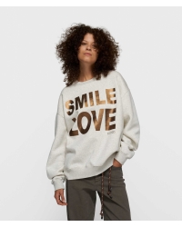 10 Days statement sweater smile love 4000 soft white melee