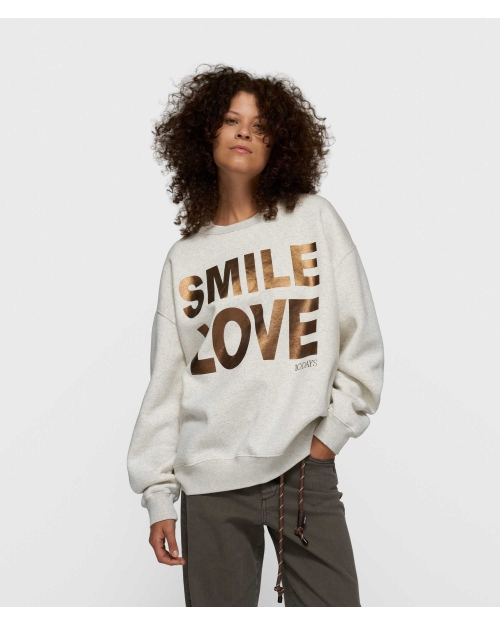 10 Days statement sweater smile love 4000 soft white melee