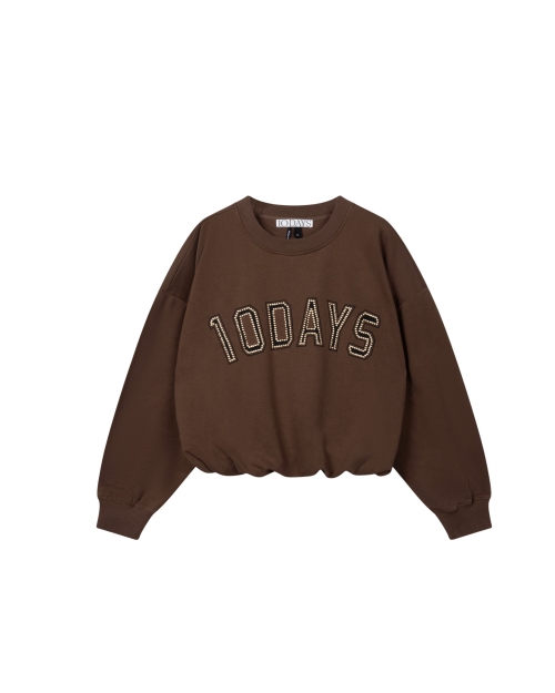 10 Days pleated sweater 10DAYS 1322 dark truffle