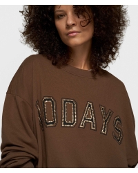10 Days pleated sweater 10DAYS 1322 dark truffle