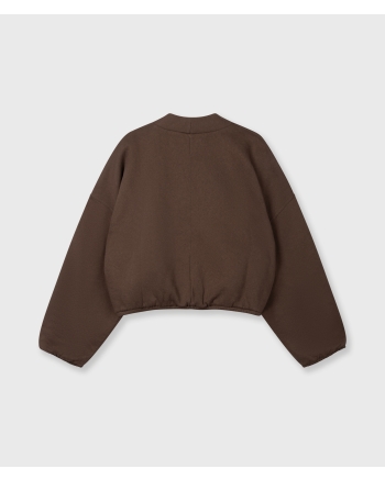 10 Days cropped baseball cardigan 1322 dark truffle