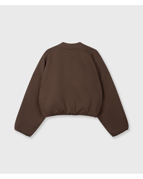 10 Days cropped baseball cardigan 1322 dark truffle