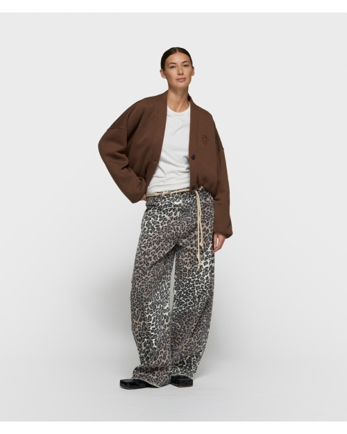 10 Days cropped baseball cardigan 1322 dark truffle