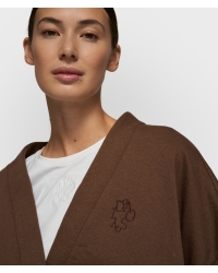 10 Days cropped baseball cardigan 1322 dark truffle