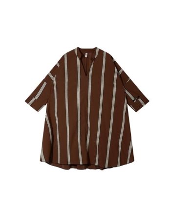 10 Days a-line tunic stripes 1326 deep brown