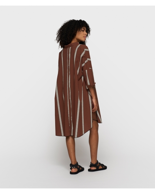 10 Days a-line tunic stripes 1326 deep brown