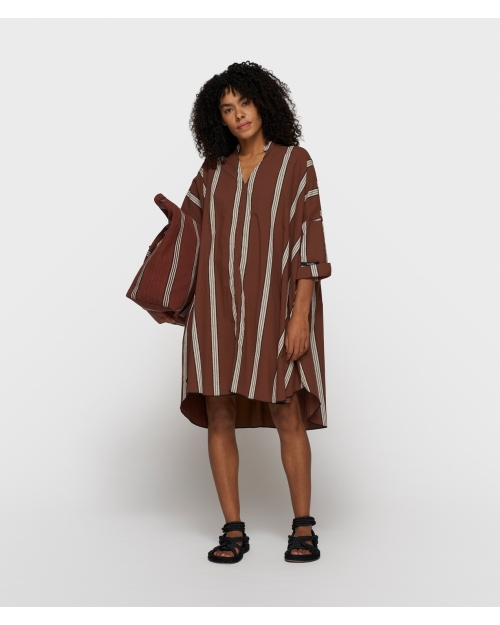 10 Days a-line tunic stripes 1326 deep brown