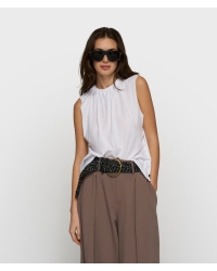 10 Days pleated top jersey 1001 white