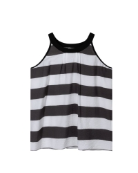 10 Days halter top stripes 3080 white/brownish grey