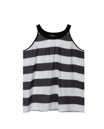 10 Days halter top stripes 3080 white/brownish grey