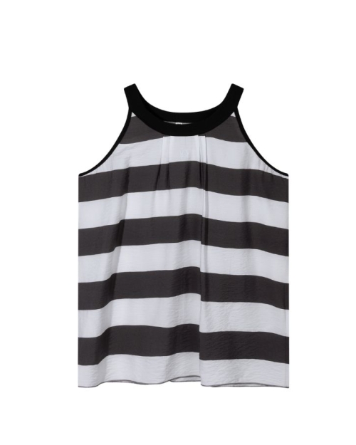 10 Days halter top stripes 3080 white/brownish grey
