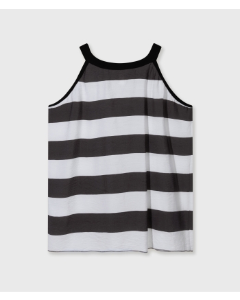 10 Days halter top stripes 3080 white/brownish grey