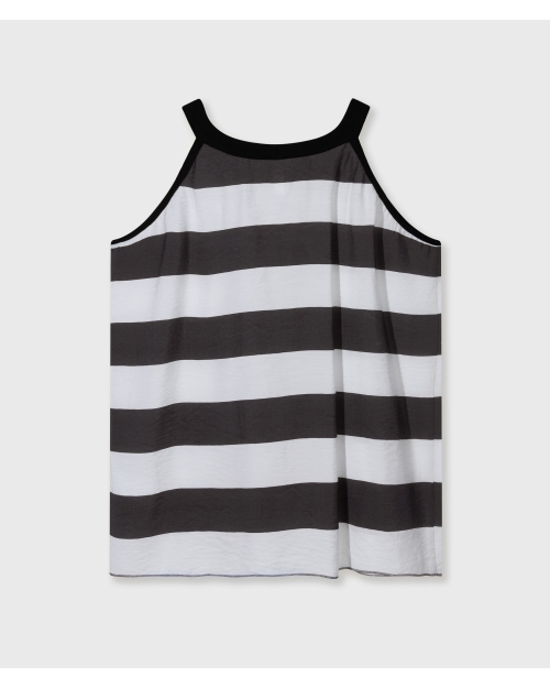 10 Days halter top stripes 3080 white/brownish grey