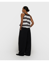 10 Days halter top stripes 3080 white/brownish grey