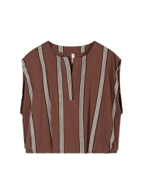 10 Days balloon top stripes 1326 deep brown