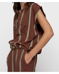 10 Days balloon top stripes 1326 deep brown