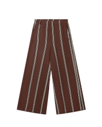 10 Days wide leg jogger stripes Deep Brown