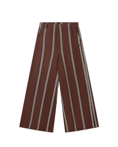 10 Days wide leg jogger stripes Deep Brown