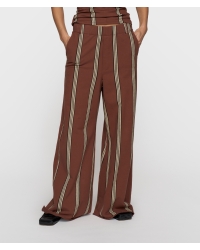 10 Days wide leg jogger stripes Deep Brown