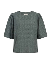 Freequent Blouse Hole pattern Dark forest