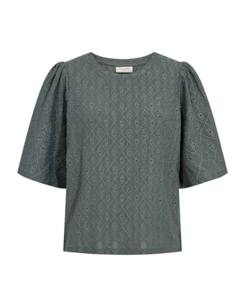 Freequent Blouse Hole pattern Dark forest