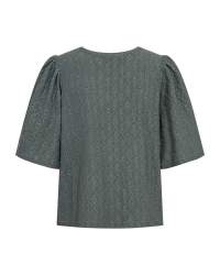Freequent Blouse Hole pattern Dark forest