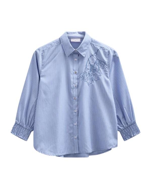 Freequent Stripe, embroidery Vista Blue w. Star Off-White