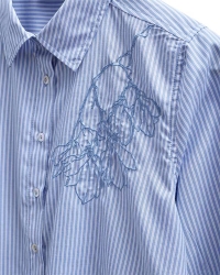 Freequent Stripe, embroidery Vista Blue w. Star Off-White