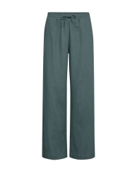 Freequent Long pants w. elastic waistband Dark Forest