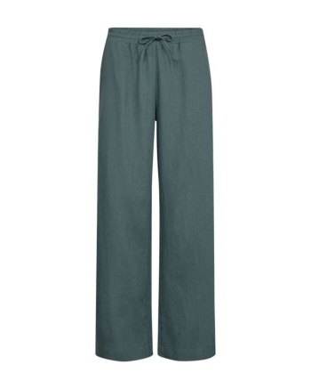 Freequent Long pants w. elastic waistband Dark Forest
