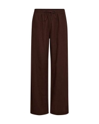 Freequent Long pants w. elastic waistband Coffee Bean