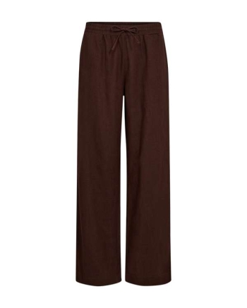 Freequent Long pants w. elastic waistband Coffee Bean
