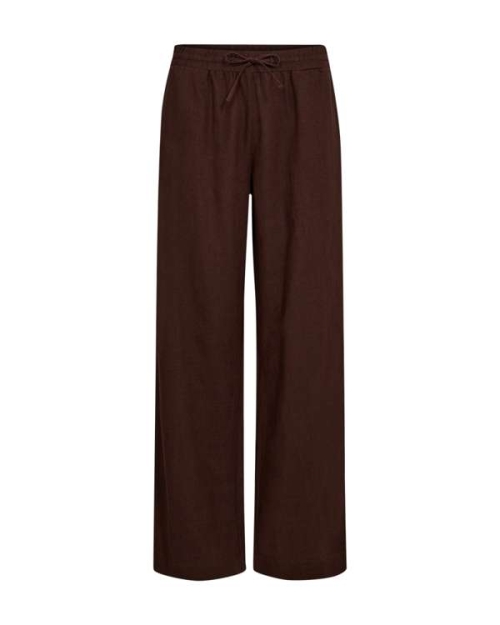 Freequent Long pants w. elastic waistband Coffee Bean