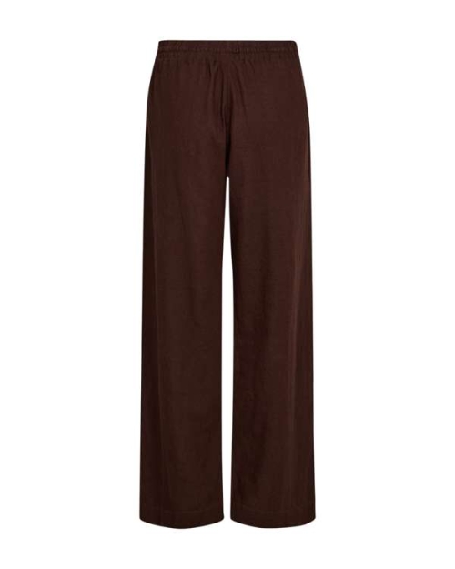 Freequent Long pants w. elastic waistband Coffee Bean