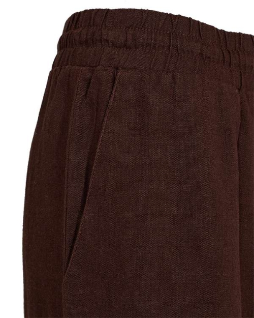 Freequent Long pants w. elastic waistband Coffee Bean