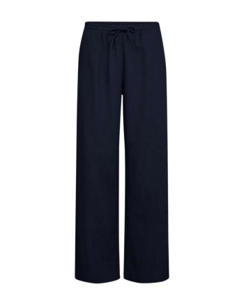 Freequent Long pants w. elastic waistband Navy Blazer