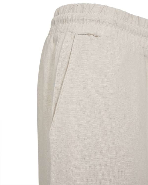 Freequent Long pants w. elastic waistband Moonbeam Melange