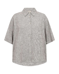Freequent Short sleeves, stripes Coffee Bean w. Star Off-white