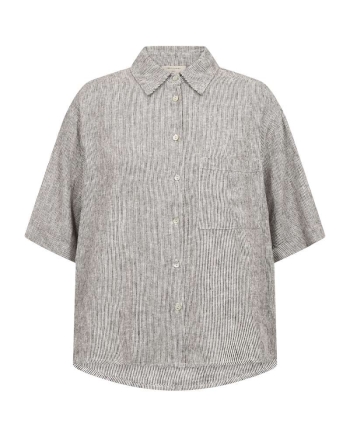 Freequent Short sleeves, stripes Coffee Bean w. Star Off-white