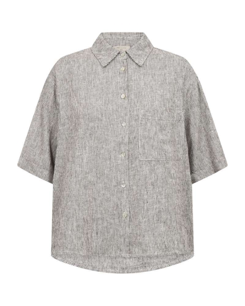 Freequent Short sleeves, stripes Coffee Bean w. Star Off-white
