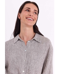 Freequent Short sleeves, stripes Coffee Bean w. Star Off-white