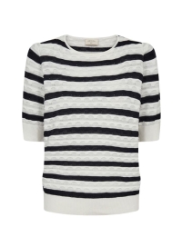 Freequent Jacquard, stripe Star Off-white w. Navy Blazer