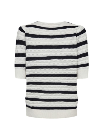 Freequent Jacquard, stripe Star Off-white w. Navy Blazer